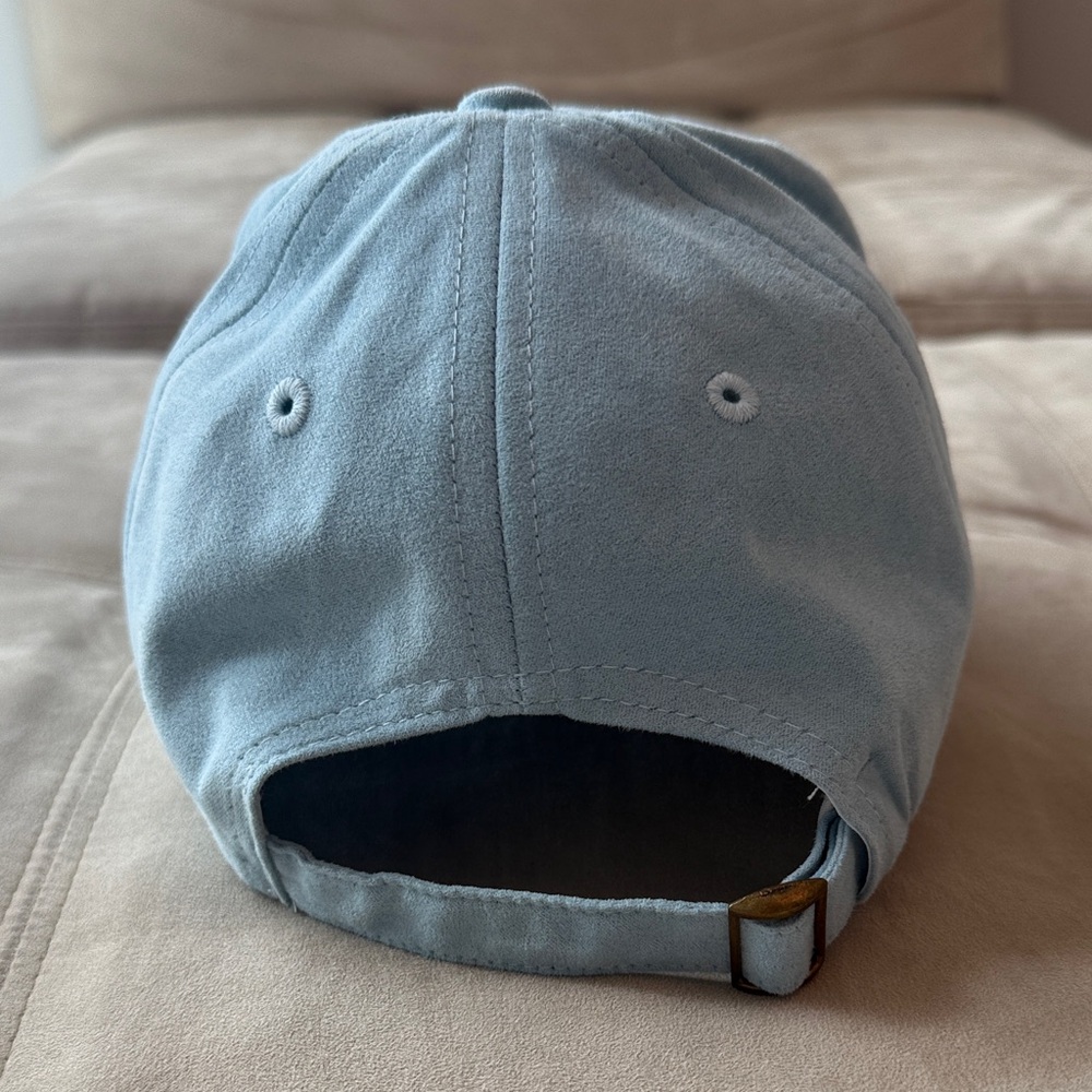 Tone It Up Light Blue Suede Baseball Cap - Picture 2 of 5
